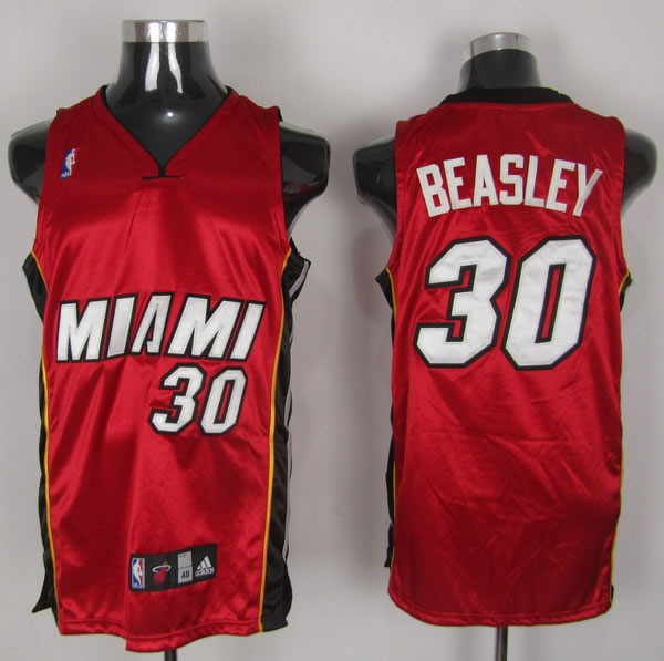 NBA Miami Heat 30 Michael Beasley Authentic Red Jersey